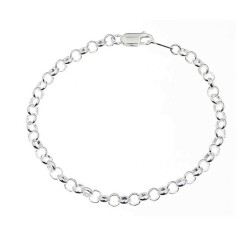 My Life bracelet in rhodium-plated silver 4 mm roll 17 +3...