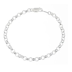 My Life silver rolo bracelet 6 mm and 17+3 cm long
