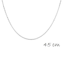 40+5 cm forced rhodium-plated silver chain