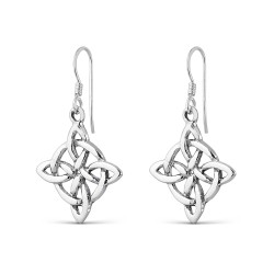 20 mm witch knot silver earring with hippie clasp