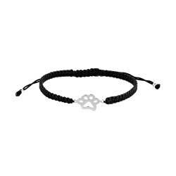 Bracelet fil noir noué avec empreinte de 14 mm
