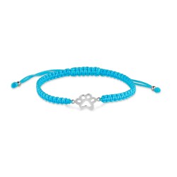 Bracelet noué fil bleu My Pet avec empreinte 12 mm