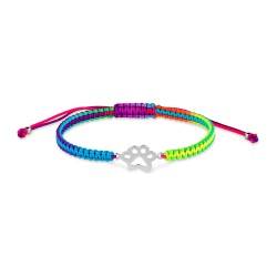Bracelet noué fil multicolore My Pet avec empreinte 12 mm