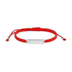 Knotted red thread bracelet with 22 mm plate