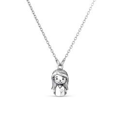 Pendant with silver chain of 36+ 5 cm mommy doll hanging
