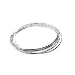 Silver hoop bracelet with five threads of 2 x 65 mm