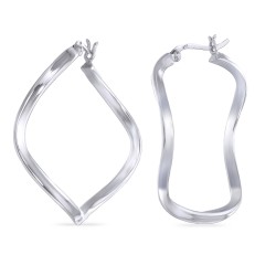 40 mm irregular hoop silver earring