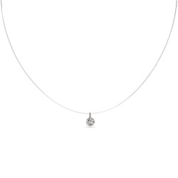 4 mm silver Swarovski pendant with nylon thread