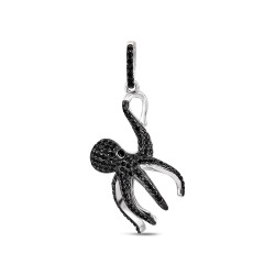 30mm octopus black zirconia pendant
