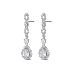 Drop zirconia earring with 35 mm claws, pressure closure
