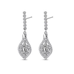 Zirconia chatons earring with ogival motif of 33 mm with...