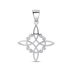 Witch knot silver pendant 30 mm