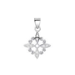 Witch knot silver pendant with 20 mm zircons
