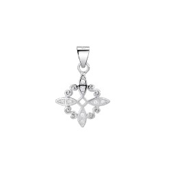 Witch knot silver pendant with 15 mm zircons