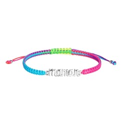 Bracelet fil multicolore noué avec poitrine 20 mm