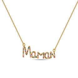 Maman multicolored silver plated pendent with chain 12 x...