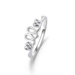 Rhodium-plated silver unalome heart ring