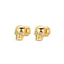 Silver plated piercing with 7 mm skull zircons with 3 mm...