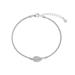 Rhodium-plated silver pop chain bracelet with 15 mm...