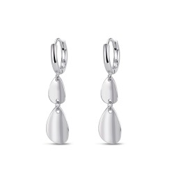 Rhodium-plated silver earring with 16 mm hoop with 30 mm...