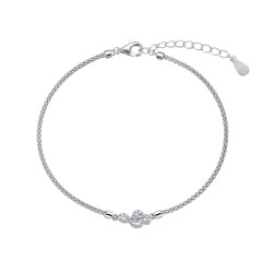 Rhodium-plated silver bracelet pop chain treble clef with...