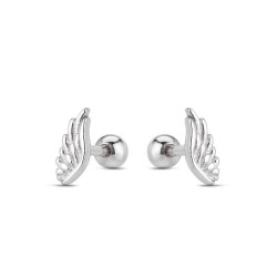 7 mm wing rhodium-plated silver piercing with 3 mm ball,...