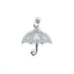 Silver pendant with micro pavé zircons in the shape of an...