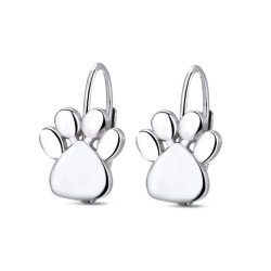Rhodium-plated silver earring with 10 mm crossbow closure