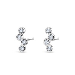 Rhodium-plated silver earring with four 10 mm zircon...