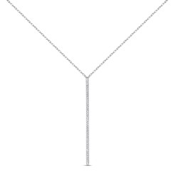 Pendant with rhodium-plated silver chain 45 mm zirconia...