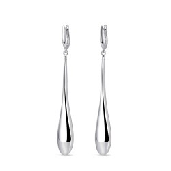 Rhodium-plated silver earring with 78 mm drop with...