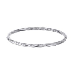 Silver bracelet with 4 x 65 mm braided wire