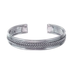 Open oxidized silver bracelet 12.5 x 68 mm