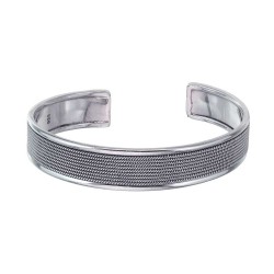 Open oxidized silver bracelet 12 x 65 mm