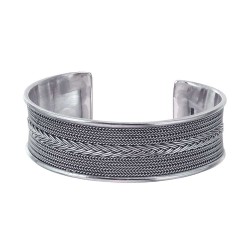 Open oxidized silver bracelet 20 x 65 mm