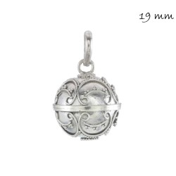 19 mm angel caller silver pendant