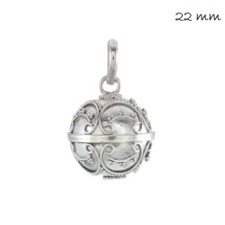 22 mm angel caller silver pendant
