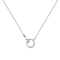 Pendant with rhodium-plated silver chain intertwined...