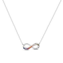 Rhodium-plated silver necklace forced chain infinity 18...