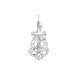 Silver sailor cross pendant with Christ 25 mm