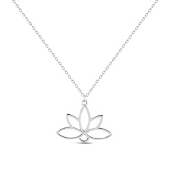 Pendentif avec chaîne en argent rhodié fleur de lotus 24...