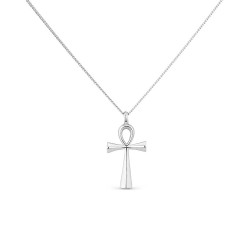 Pendant with rhodium-plated silver chain cross of life 20...
