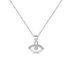 Pendant with rhodium-plated silver chain eye with 12 mm...