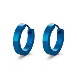 9 x 3 mm hoop blue steel earring