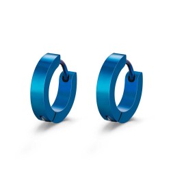 12 x 3 mm hoop blue steel earring