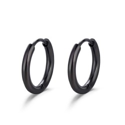 Black steel earring hoop 10 x 2 mm