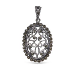 30mm Silver and Marcasite Pendant
