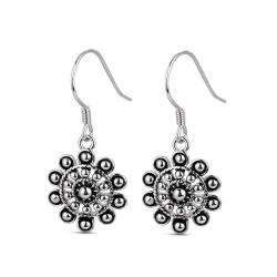 Rhodium-plated silver 13.3 mm charro button earrings with...