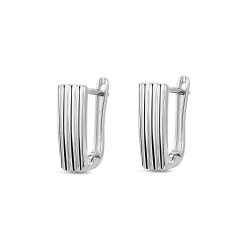 13 mm rhodium-plated silver earring with Catalan closure