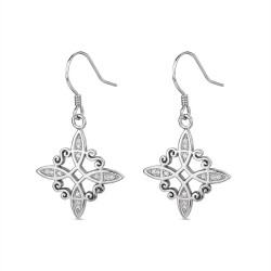 20 mm witch's knot silver earring with zircons with...